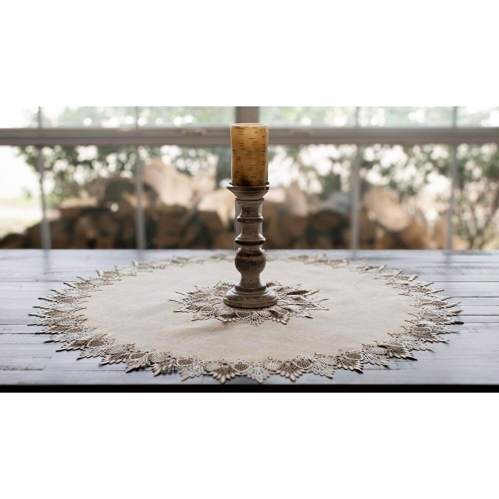 33 Inch Round Lace Table Doily - Picture 5 of 5